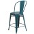 Flash Furniture ET-3534-24-KB-GG 24" Distressed Kelly Blue-Teal Metal Indoor/Outdoor Counter Height Stool with Back addl-6