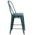 Flash Furniture ET-3534-24-KB-GG 24" Distressed Kelly Blue-Teal Metal Indoor/Outdoor Counter Height Stool with Back addl-8
