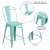 Flash Furniture ET-3534-24-MINT-GG 24" Mint Green Metal Indoor/Outdoor Counter Height Stool with Back addl-4