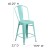 Flash Furniture ET-3534-24-MINT-GG 24" Mint Green Metal Indoor/Outdoor Counter Height Stool with Back addl-5