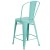Flash Furniture ET-3534-24-MINT-GG 24" Mint Green Metal Indoor/Outdoor Counter Height Stool with Back addl-6