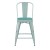 Flash Furniture ET-3534-24-MINT-PL1M-GG 24" Mint Green Metal Indoor/Outdoor Counter Height Stool with Back with Mint Green Poly Resin Wood Seat addl-10