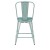 Flash Furniture ET-3534-24-MINT-PL1M-GG 24" Mint Green Metal Indoor/Outdoor Counter Height Stool with Back with Mint Green Poly Resin Wood Seat addl-8