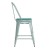 Flash Furniture ET-3534-24-MINT-PL1M-GG 24" Mint Green Metal Indoor/Outdoor Counter Height Stool with Back with Mint Green Poly Resin Wood Seat addl-9