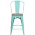 Flash Furniture ET-3534-24-MINT-WD-GG 24" Mint Green Metal Counter Height Stool with Back and Wood Seat addl-5