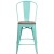 Flash Furniture ET-3534-24-MINT-WD-GG 24" Mint Green Metal Counter Height Stool with Back and Wood Seat addl-5