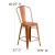 Flash Furniture ET-3534-24-OR-GG 24" Distressed Orange Metal Indoor/Outdoor Counter Height Stool with Back addl-5