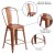 Flash Furniture ET-3534-24-POC-GG 24" Copper Metal Indoor/Outdoor Counter Height Stool with Back addl-4