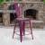 Flash Furniture ET-3534-24-PUR-WD-GG 24" Purple Metal Counter Height Stool with Back and Wood Seat addl-1