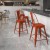 Flash Furniture ET-3534-24-RD-GG 24" Distressed Kelly Red Metal Indoor/Outdoor Counter Height Stool with Back addl-1