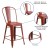 Flash Furniture ET-3534-24-RD-GG 24" Distressed Kelly Red Metal Indoor/Outdoor Counter Height Stool with Back addl-4