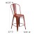 Flash Furniture ET-3534-24-RD-GG 24" Distressed Kelly Red Metal Indoor/Outdoor Counter Height Stool with Back addl-5