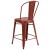 Flash Furniture ET-3534-24-RD-GG 24" Distressed Kelly Red Metal Indoor/Outdoor Counter Height Stool with Back addl-6