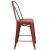Flash Furniture ET-3534-24-RD-GG 24" Distressed Kelly Red Metal Indoor/Outdoor Counter Height Stool with Back addl-8