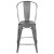 Flash Furniture ET-3534-24-SIL-GG 24" Distressed Silver Gray Metal Indoor/Outdoor Counter Height Stool with Back addl-9