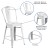 Flash Furniture ET-3534-24-WH-GG 24" Distressed White Metal Indoor/Outdoor Counter Height Stool with Back addl-4