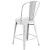 Flash Furniture ET-3534-24-WH-GG 24" Distressed White Metal Indoor/Outdoor Counter Height Stool with Back addl-6