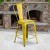 Flash Furniture ET-3534-24-YL-GG 24" Distressed Yellow Metal Indoor/Outdoor Counter Height Stool with Back addl-1