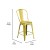 Flash Furniture ET-3534-24-YL-GG 24" Distressed Yellow Metal Indoor/Outdoor Counter Height Stool with Back addl-4