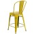 Flash Furniture ET-3534-24-YL-GG 24" Distressed Yellow Metal Indoor/Outdoor Counter Height Stool with Back addl-5