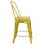 Flash Furniture ET-3534-24-YL-GG 24" Distressed Yellow Metal Indoor/Outdoor Counter Height Stool with Back addl-6
