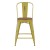 Flash Furniture ET-3534-24-YL-PL1T-GG 24" Yellow Metal Indoor/Outdoor Counter Height Stool with Back with Teak Poly Resin Wood Seat addl-10