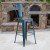 Flash Furniture ET-3534-30-AB-GG 30" Distressed Antique Blue Metal Indoor/Outdoor Barstool with Back addl-1