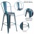 Flash Furniture ET-3534-30-AB-GG 30" Distressed Antique Blue Metal Indoor/Outdoor Barstool with Back addl-3