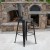 Flash Furniture ET-3534-30-BK-GG 30" Distressed Black Metal Indoor/Outdoor Barstool with Back addl-1