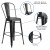Flash Furniture ET-3534-30-BK-GG 30" Distressed Black Metal Indoor/Outdoor Barstool with Back addl-4