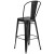 Flash Furniture ET-3534-30-BK-GG 30" Distressed Black Metal Indoor/Outdoor Barstool with Back addl-6