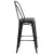 Flash Furniture ET-3534-30-BK-GG 30" Distressed Black Metal Indoor/Outdoor Barstool with Back addl-8