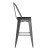 Flash Furniture ET-3534-30-BK-PL1B-GG 30" Black Metal Indoor/Outdoor Barstool with Back with Black Poly Resin Wood Seat addl-9