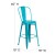Flash Furniture ET-3534-30-CB-GG 30" Crystal Teal-Blue Metal Indoor/Outdoor Barstool with Back addl-5