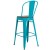 Flash Furniture ET-3534-30-CB-WD-GG 30" Crystal Teal-Blue Metal Barstool with Back and Wood Seat addl-3