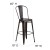 Flash Furniture ET-3534-30-COP-PL1B-GG 30" Copper Metal Indoor/Outdoor Barstool with Back with Black Poly Resin Wood Seat addl-4