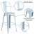 Flash Furniture ET-3534-30-DB-GG 30" Distressed Green-Blue Metal Indoor/Outdoor Barstool with Back addl-4
