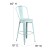 Flash Furniture ET-3534-30-DB-GG 30" Distressed Green-Blue Metal Indoor/Outdoor Barstool with Back addl-5