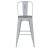Flash Furniture ET-3534-30-DB-PL1G-GG 30" Green-Blue Metal Indoor/Outdoor Barstool with Back with Gray Poly Resin Wood Seat addl-10