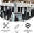 Flash Furniture ET-3534-30-DB-PL1G-GG 30" Green-Blue Metal Indoor/Outdoor Barstool with Back with Gray Poly Resin Wood Seat addl-3