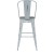 Flash Furniture ET-3534-30-DB-PL1G-GG 30" Green-Blue Metal Indoor/Outdoor Barstool with Back with Gray Poly Resin Wood Seat addl-8