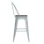Flash Furniture ET-3534-30-DB-PL1G-GG 30" Green-Blue Metal Indoor/Outdoor Barstool with Back with Gray Poly Resin Wood Seat addl-9