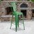 Flash Furniture ET-3534-30-GN-GG 30" Distressed Green Metal Indoor/Outdoor Barstool with Back addl-1