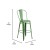 Flash Furniture ET-3534-30-GN-GG 30" Distressed Green Metal Indoor/Outdoor Barstool with Back addl-3