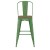 Flash Furniture ET-3534-30-GN-PL1T-GG 30" Green Metal Indoor/Outdoor Barstool with Back with Teak Poly Resin Wood Seat addl-10