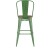 Flash Furniture ET-3534-30-GN-PL1T-GG 30" Green Metal Indoor/Outdoor Barstool with Back with Teak Poly Resin Wood Seat addl-8