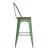 Flash Furniture ET-3534-30-GN-PL1T-GG 30" Green Metal Indoor/Outdoor Barstool with Back with Teak Poly Resin Wood Seat addl-9