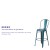 Flash Furniture ET-3534-30-KB-GG 30" Distressed Kelly Blue-Teal Metal Indoor/Outdoor Barstool with Back addl-3