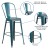 Flash Furniture ET-3534-30-KB-GG 30" Distressed Kelly Blue-Teal Metal Indoor/Outdoor Barstool with Back addl-4