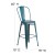 Flash Furniture ET-3534-30-KB-PL1B-GG 30" Kelly Blue-Teal Metal Indoor/Outdoor Barstool with Back with Black Poly Resin Wood Seat addl-4
